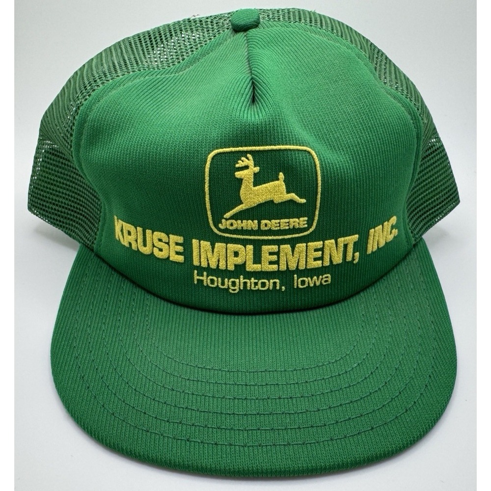 Kruse Implement John Deere Trucker Hat Raised Screen Cap Snapback Houghton Iowa